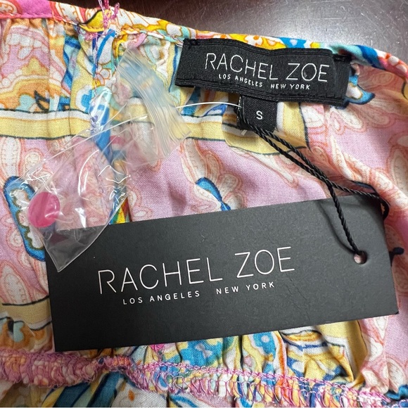 Rachel Zoe Womens colorful Paisley Sleeveless Blouse Pink Yellow small NWT - Picture 6 of 8